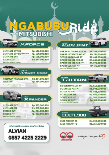 Pricelist Harga Mitsubishi slawi 2025